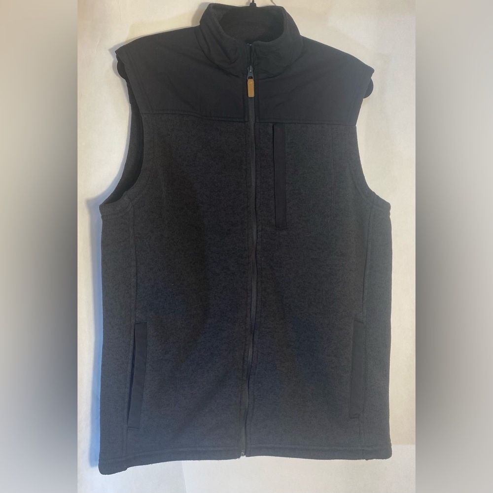 George Mens Black Sweater Fleece Full Zip Vest GM31Y018H Size Medium 38-40